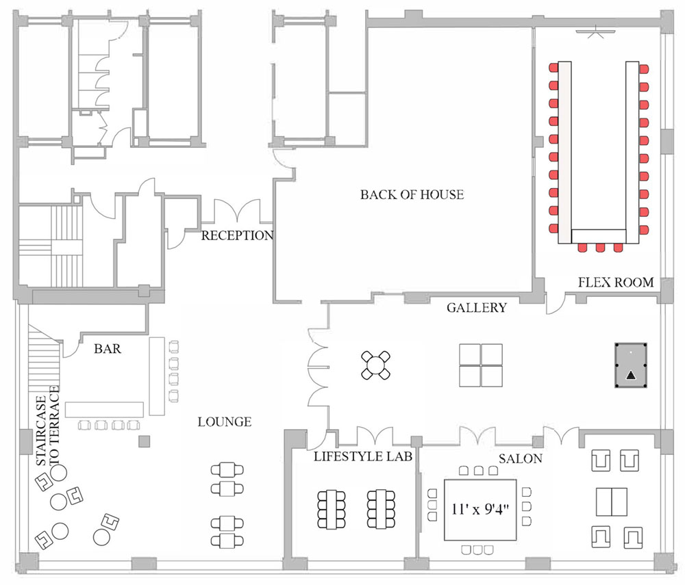 Flex Room/U Shape Floor Plan