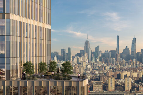 Corporate event space with a view of NYC