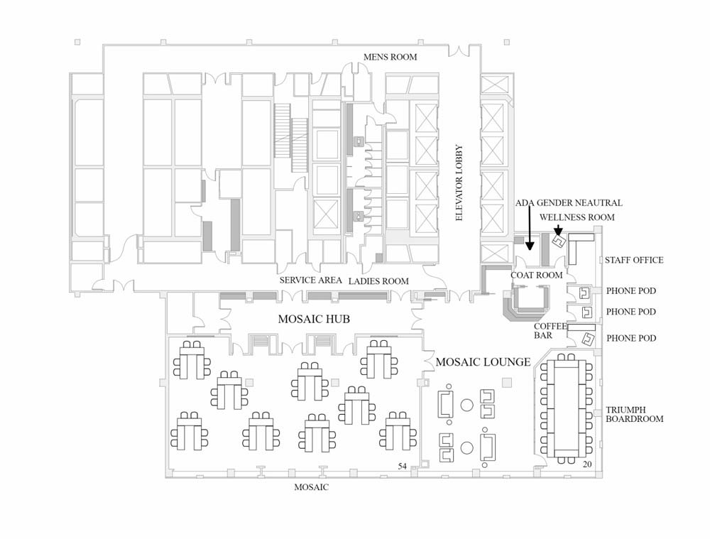 Pods Meeting Floor Plan at 1166 Avenue of the Americas